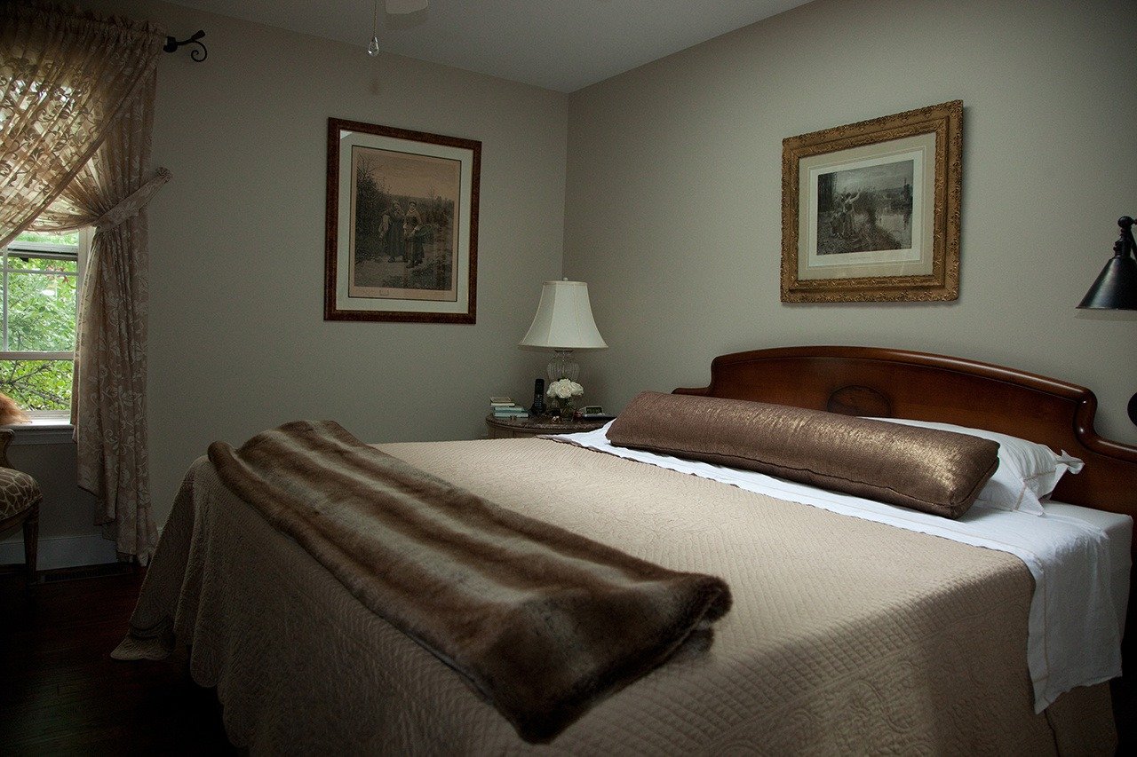 Bedroom designed in browns and beiges
