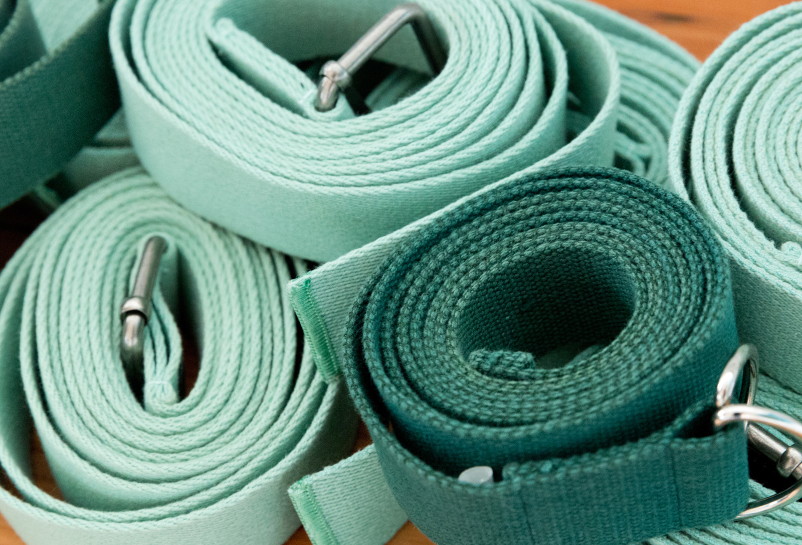 stack of green belts
